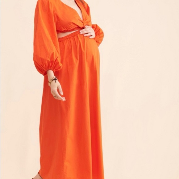 Ingrid & Isabel Maternity Cut-Out Maxi Dress👗 top and bottom lined. - Picture 7 of 9